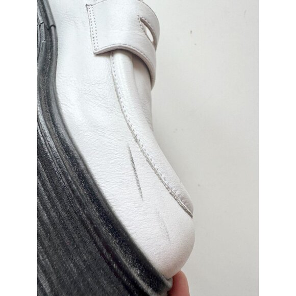 MARNI White Leather Piercing Square Toe Platform Penny Loafers, Size 36.5 - Picture 13 of 16